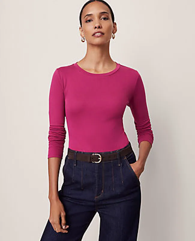 Ann Taylor Long Sleeve Crew Neck Top sold by Ann Taylor