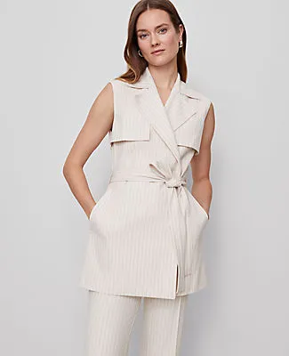 Ann Taylor Petite Striped Trench Vest sold by Ann Taylor product image thumbnail 2