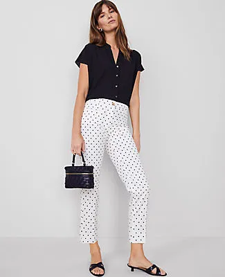 Ann Taylor The Cotton Crop Pant in Dot sold by Ann Taylor