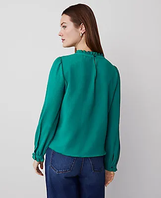 Ann Taylor Petite Ruffle Blouson Sleeve Popover Top sold by Ann Taylor product image thumbnail 2