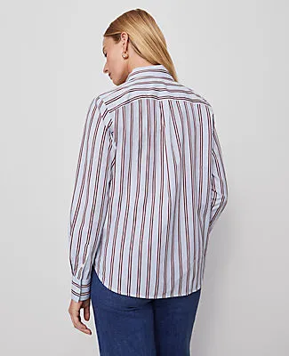 Ann Taylor Weekend Collection Striped Relaxed Perfect Shirt sold by Ann Taylor product image thumbnail 2