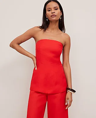 Ann Taylor Petite Strapless Linen Blend Tunic Top sold by Ann Taylor product image thumbnail 2