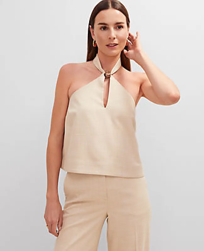 Ann Taylor Petite Cutout Halter Top sold by Ann Taylor