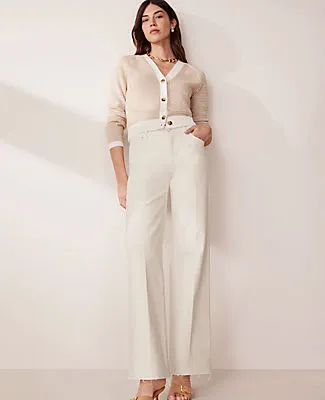 Ann Taylor The Frayed Wide-Leg Jean sold by Ann Taylor