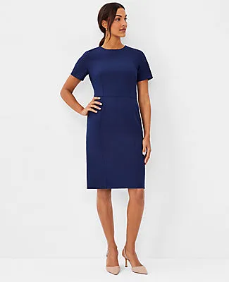 Ann Taylor The Petite Short Sleeve Sheath Dress in Bi-Stretch sold by Ann Taylor