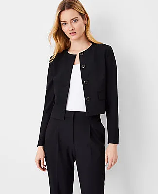 Ann Taylor The Crew Neck Jacket in Seasonless Stretch sold by Ann Taylor