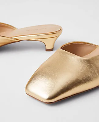 Ann Taylor Metallic Kitten Heel Mule Pumps sold by Ann Taylor product image thumbnail 2