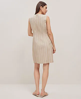 Ann Taylor The Button Pocket Shift Dress in Pinstripe sold by Ann Taylor product image thumbnail 2