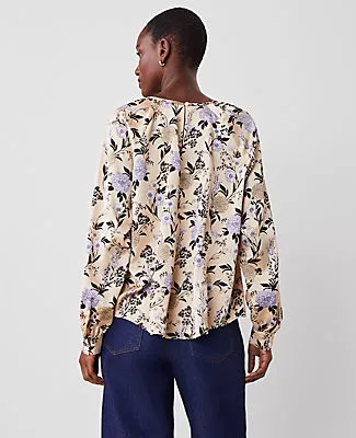 Ann Taylor Petite Floral Shirred Raglan Top sold by Ann Taylor product image thumbnail 2