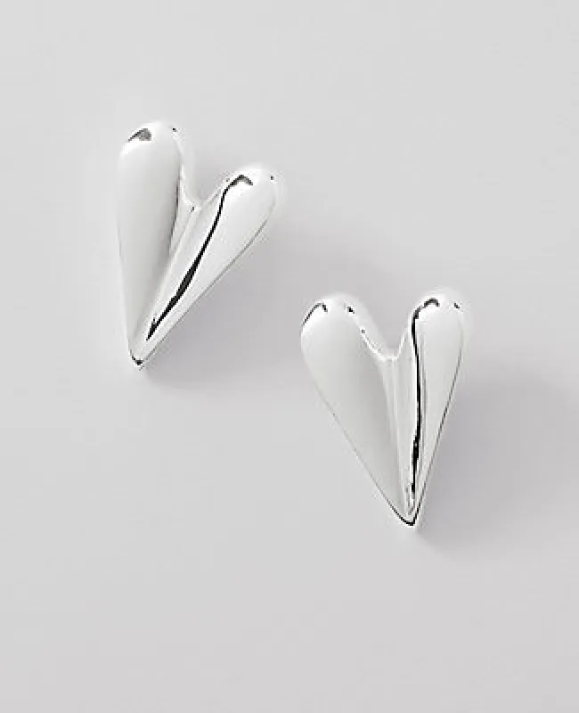 Ann Taylor Metal Heart Earrings sold by Ann Taylor