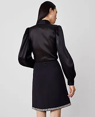 Ann Taylor Petite Crystal-Embellished Hem A-Line Skirt sold by Ann Taylor product image thumbnail 3