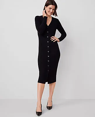 Ann Taylor Cashmere Ribbed Cardigan Dress sold by Ann Taylor