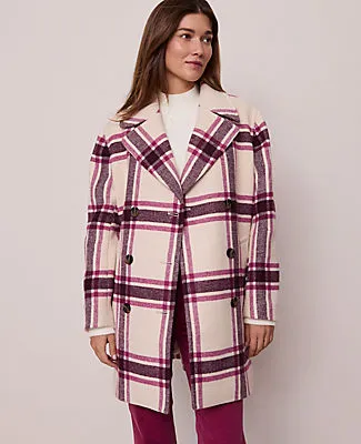 Ann Taylor Weekend Collection Plaid Cocoon Coat sold by Ann Taylor