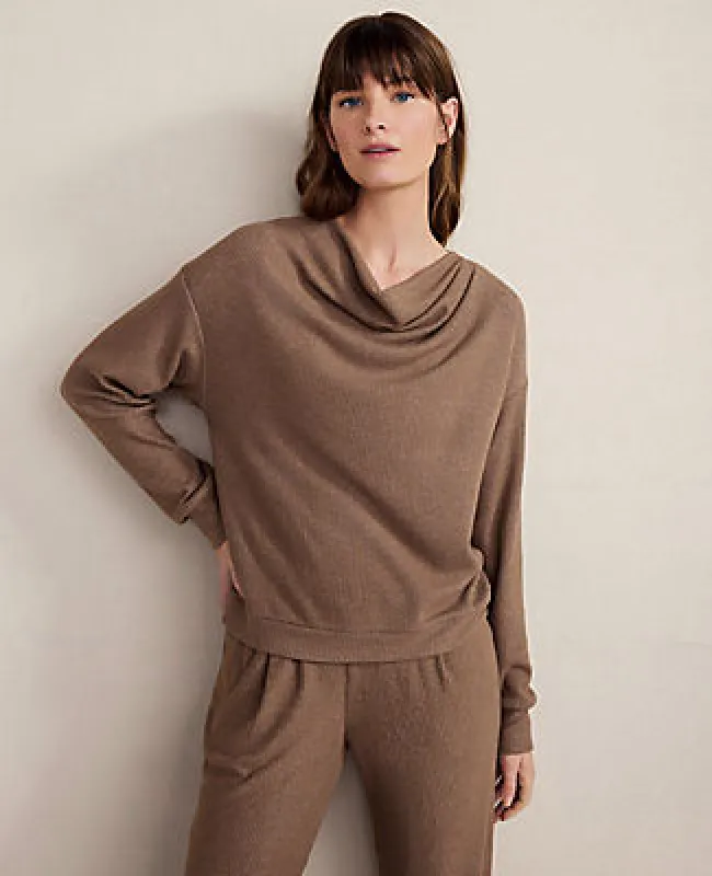 Ann Taylor Haven Well Within Brushed Rib Knit Drape Neck Top sold by Ann Taylor
