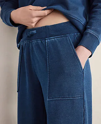 Ann Taylor Haven Well Within Indigo Washed Cotton Fleece Straight Leg Pants sold by Ann Taylor product image thumbnail 2