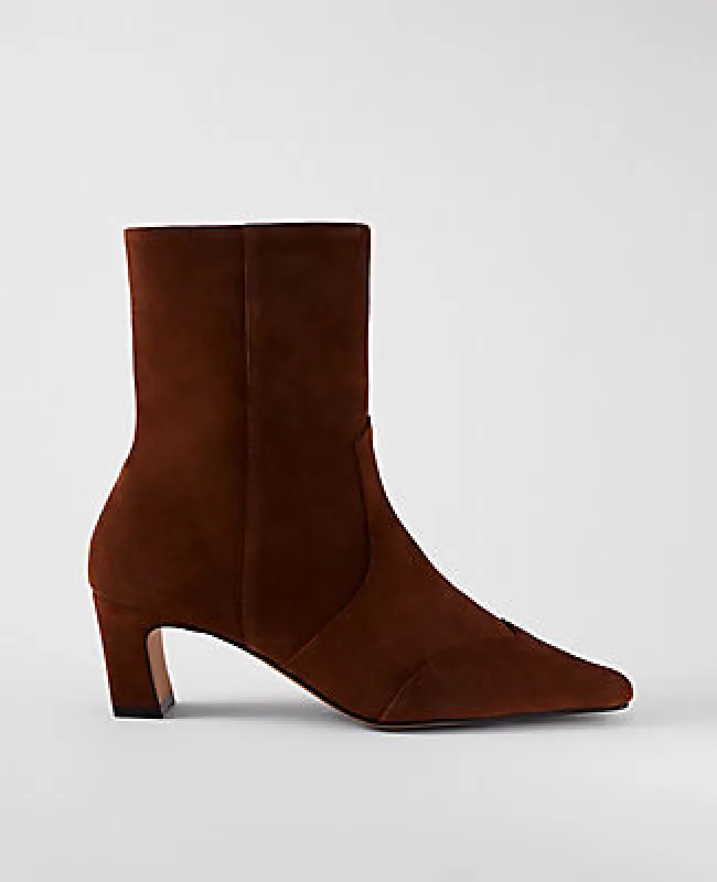 Ann Taylor Suede Skinny Heel Bootie sold by Ann Taylor