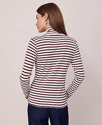 Ann Taylor Weekend Collection Striped Turtleneck Top sold by Ann Taylor product image thumbnail 2