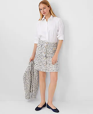 Ann Taylor Petite Tweed Button A-Line Skirt sold by Ann Taylor product image thumbnail 3