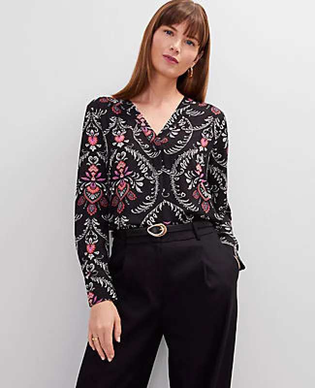 Ann Taylor Petite Floral Mixed Media Top sold by Ann Taylor
