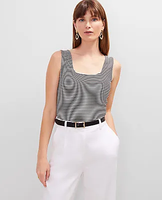 Ann Taylor Striped Square Neck Tank Top sold by Ann Taylor
