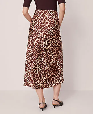 Ann Taylor Petite Animal Print Satin Bias Slip Skirt sold by Ann Taylor product image thumbnail 3