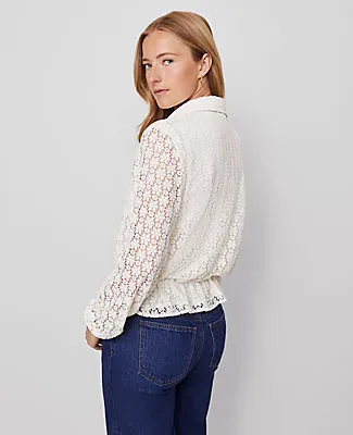 Ann Taylor Weekend Collection Lace Tie Waist Popover Top sold by Ann Taylor product image thumbnail 2