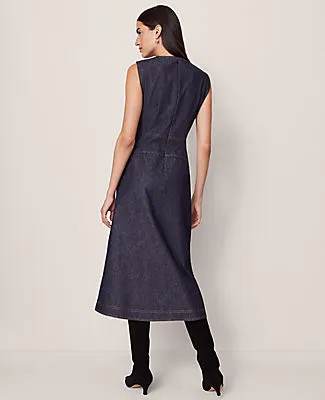 Ann Taylor Petite Weekend Collection Crew Neck Flare Midi Dress sold by Ann Taylor product image thumbnail 3