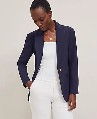 Ann Taylor Fluid Crepe Fitted Long Blazer sold by Ann Taylor product image thumbnail 4