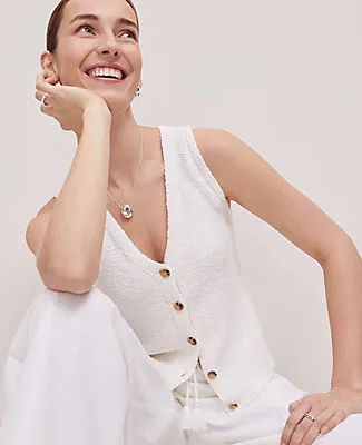 Ann Taylor Petite Weekend Collection Bouclé Sweater Vest sold by Ann Taylor product image thumbnail 4