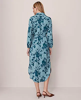 Ann Taylor Petite Floral Belted Midi Shirtdress sold by Ann Taylor product image thumbnail 2