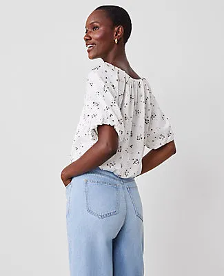 Ann Taylor Floral Bubble Hem Top sold by Ann Taylor product image thumbnail 2