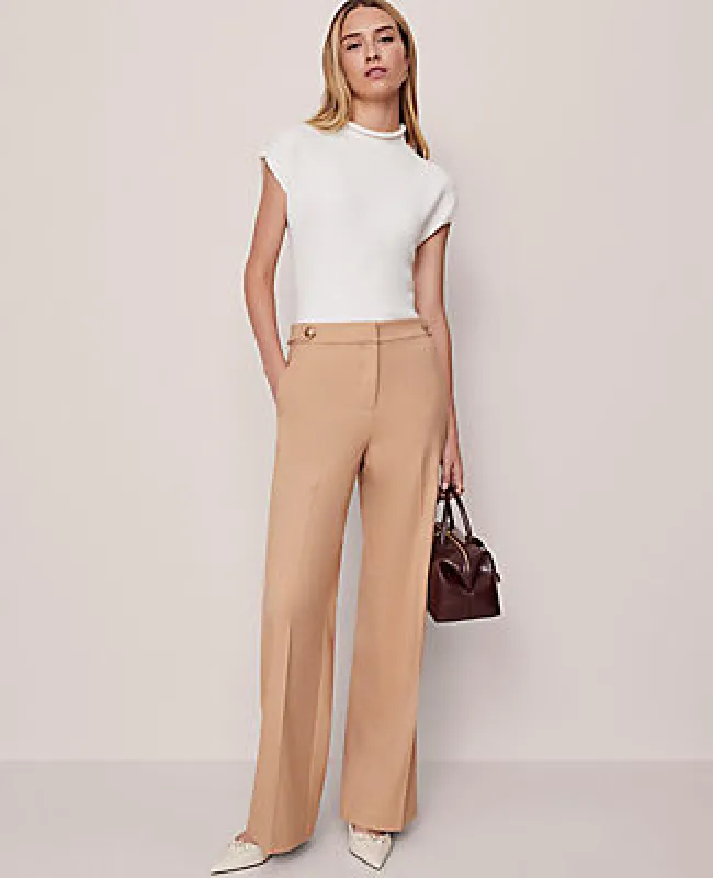 Ann Taylor The Petite Tailored Wide-Leg Trouser sold by Ann Taylor