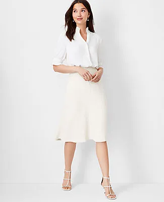 Ann Taylor The Petite Flare Skirt in Fluid Crepe sold by Ann Taylor product image thumbnail 3