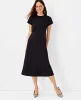 Ann Taylor The Petite Midi Flare Dress in Double Knit sold by Ann Taylor