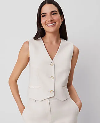 Ann Taylor The Petite Tailored Vest in Stretch Cotton sold by Ann Taylor