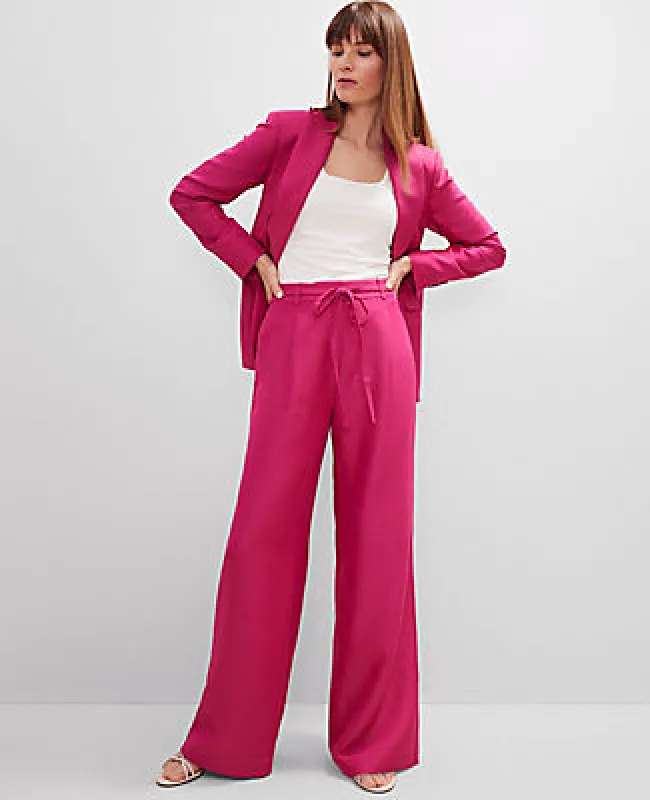 Ann Taylor Studio Collection Belted Wide-Leg Pant sold by Ann Taylor