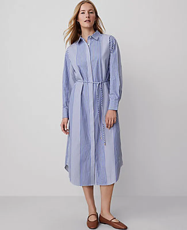 Ann Taylor Weekend Collection Striped Midi Shirtdress sold by Ann Taylor