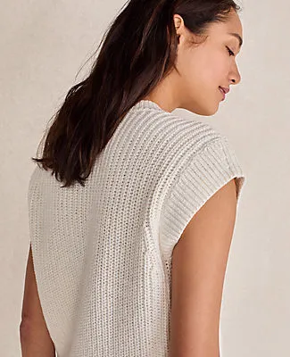 Ann Taylor Haven Well Within Organic Cotton Linen Shaker Stitch V-Neck Sweater sold by Ann Taylor product image thumbnail 2