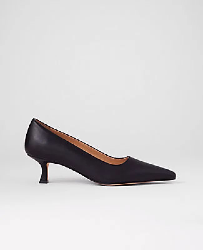 Ann Taylor Leather Nip Toe Kitten Heel Pumps sold by Ann Taylor