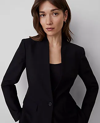 Ann Taylor The Petite Collarless Blazer in Seasonless Stretch sold by Ann Taylor product image thumbnail 4