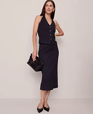 Ann Taylor Belted Pencil Skirt in Pinstripe sold by Ann Taylor product image thumbnail 4