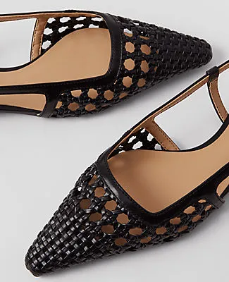 Ann Taylor Woven Leather Nip Toe Slingback Flats sold by Ann Taylor product image thumbnail 2