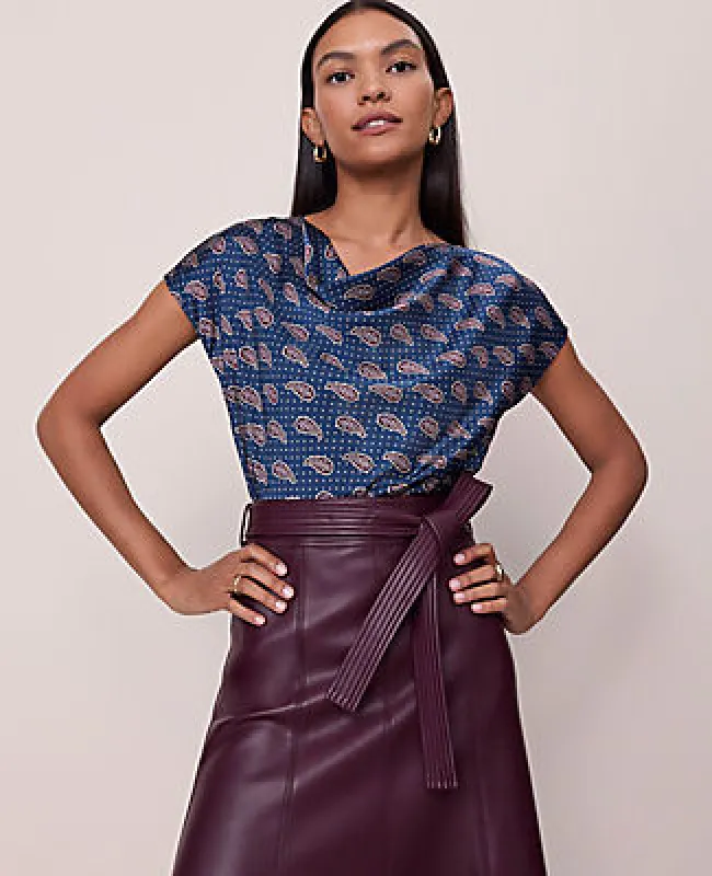 Ann Taylor Paisley Cowl Neck Top sold by Ann Taylor