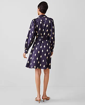 Ann Taylor Petite Geo Collared Belted Shirtdress sold by Ann Taylor product image thumbnail 2