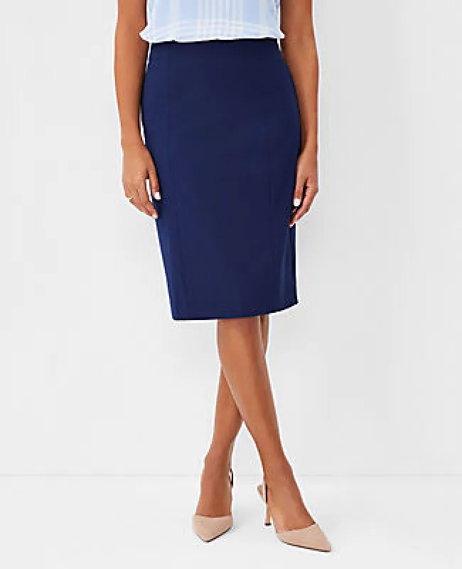 Ann Taylor The Petite Seamed Pencil Skirt in Bi-Stretch sold by Ann Taylor