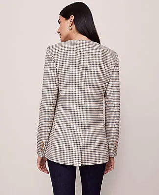 Ann Taylor Petite Houndstooth Split Hem Jacket sold by Ann Taylor product image thumbnail 3