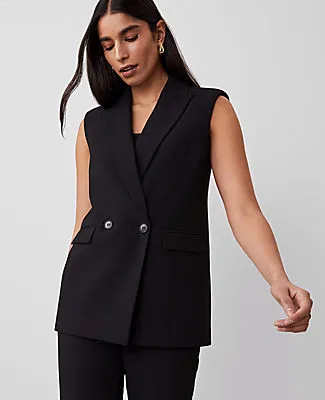 Ann Taylor The Petite Double Breasted Vest in Bi-Stretch sold by Ann Taylor