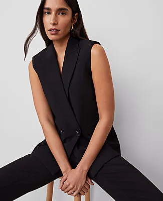 Ann Taylor The Petite Double Breasted Vest in Bi-Stretch sold by Ann Taylor product image thumbnail 3