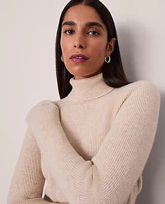 Ann Taylor Cashmere Ribbed Turtleneck Sweater sold by Ann Taylor product image thumbnail 3