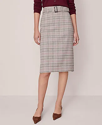 Ann Taylor Plaid Belted Midi Pencil Skirt sold by Ann Taylor product image thumbnail 2
